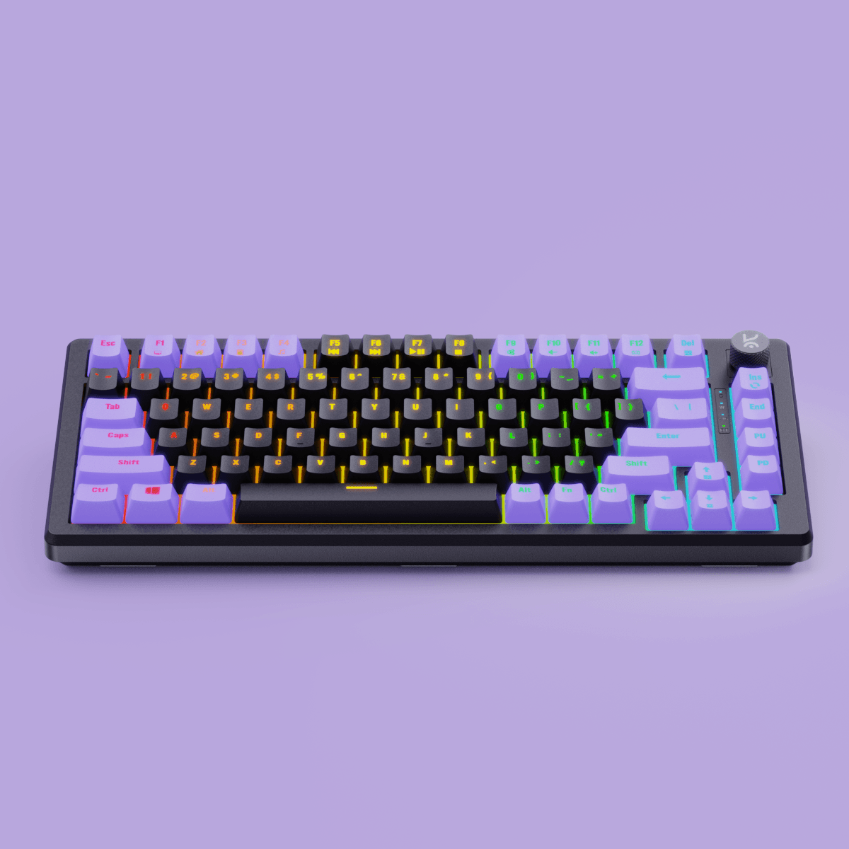 Hive75 Black - Purple Wired Gaming Keyboard Kreo