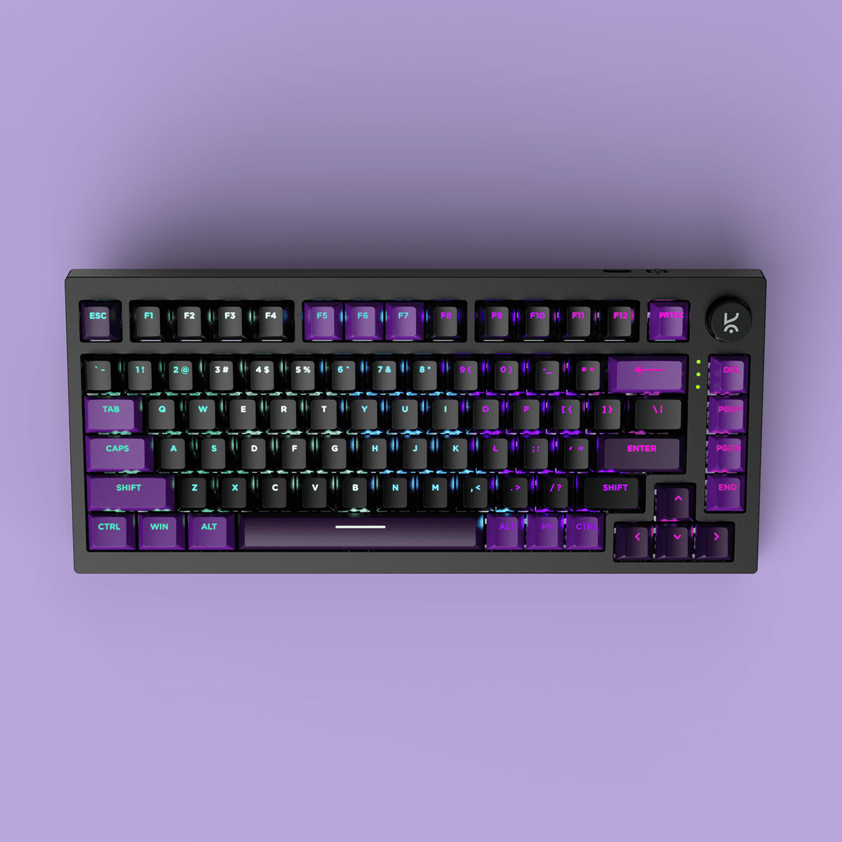 Swarm Black Purple Wireless Gaming Keyboard