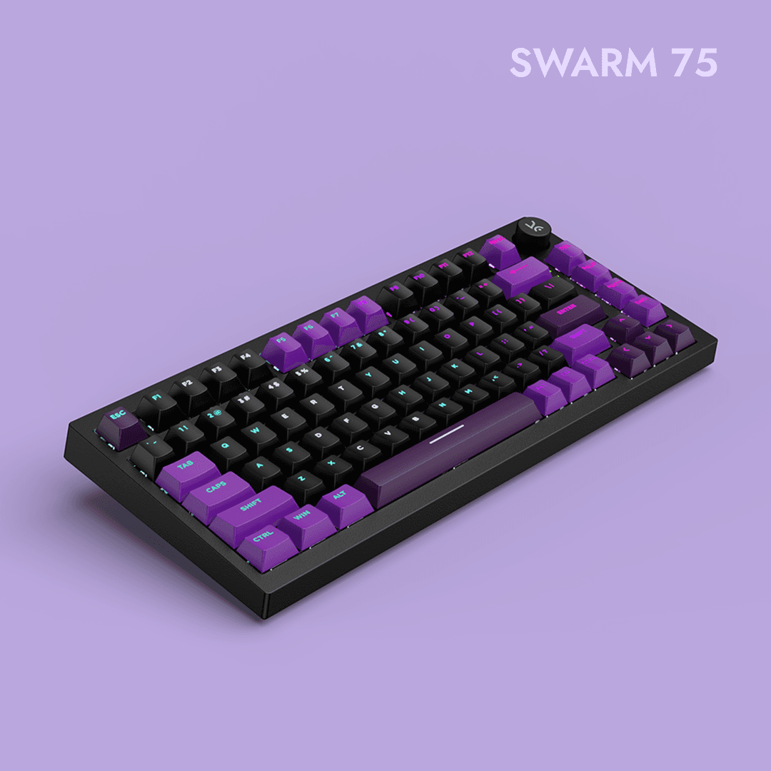 Swarm Black Purple Wireless Gaming Keyboard