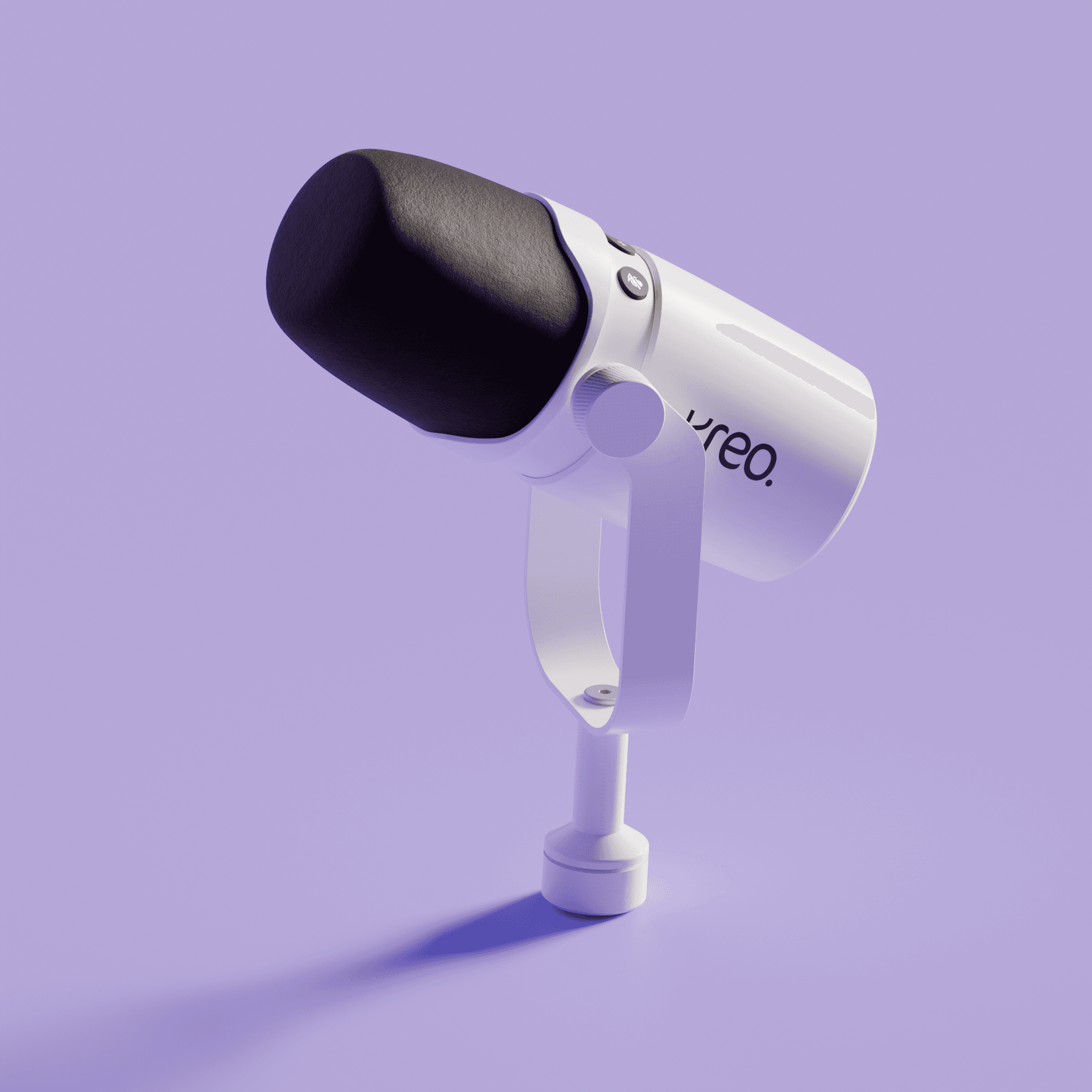 Kast White Dynamic Mic + Rod Pro Boom Arm Combo