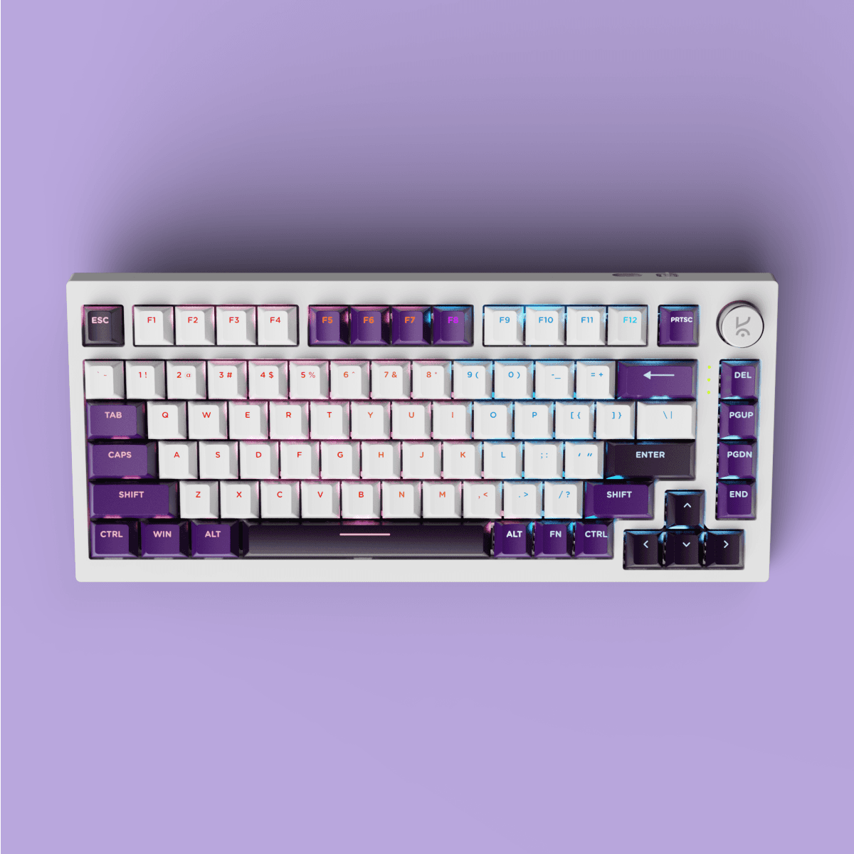 Swarm White Purple Wireless Gaming Keyboard