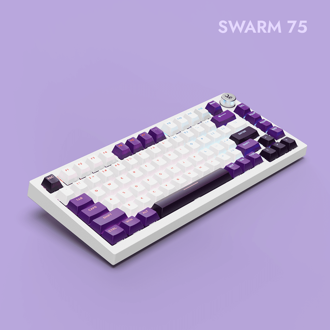 Swarm White Purple Wireless Gaming Keyboard