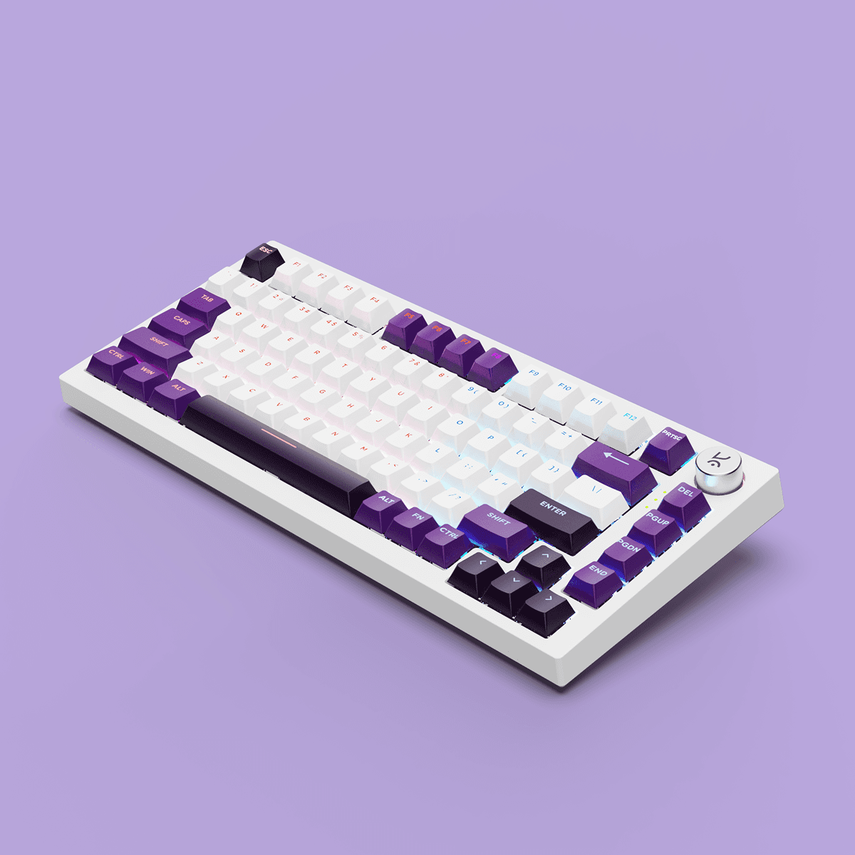 Swarm White Purple Wireless Gaming Keyboard